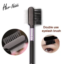 Professional new Metal Teeth Eyelash eyebrow 2 in 1 brush Beauty Supplies Brush Lash Comb Eyelash Curler for Makeup Comb Tool