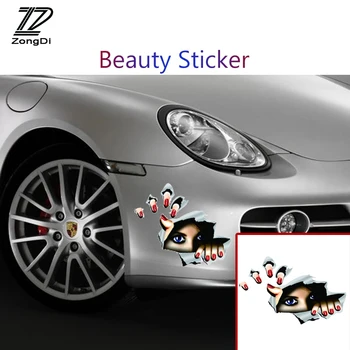 

ZD Auto Car-styling 3D Eyes Stickers For Toyota Corolla Seat Leon Jeep Renegade Skoda Fabia Rapid Renault Duster Audi A3 Q7