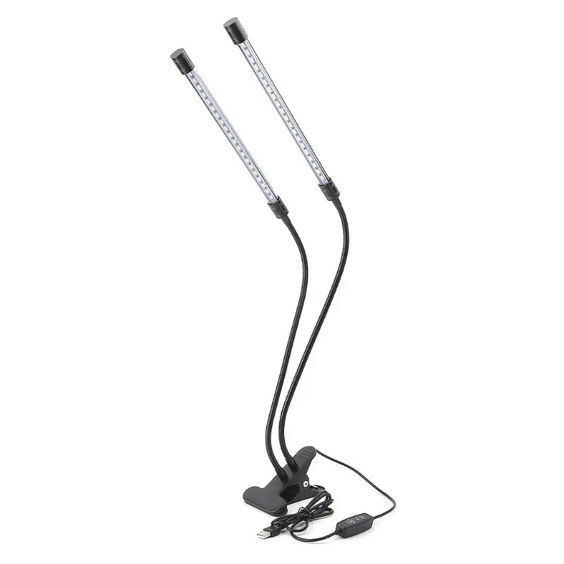 

18W LED Plant Grow Light Timing 2-head Indoor Plant Crowth Lamp For Greenhouse USB charging