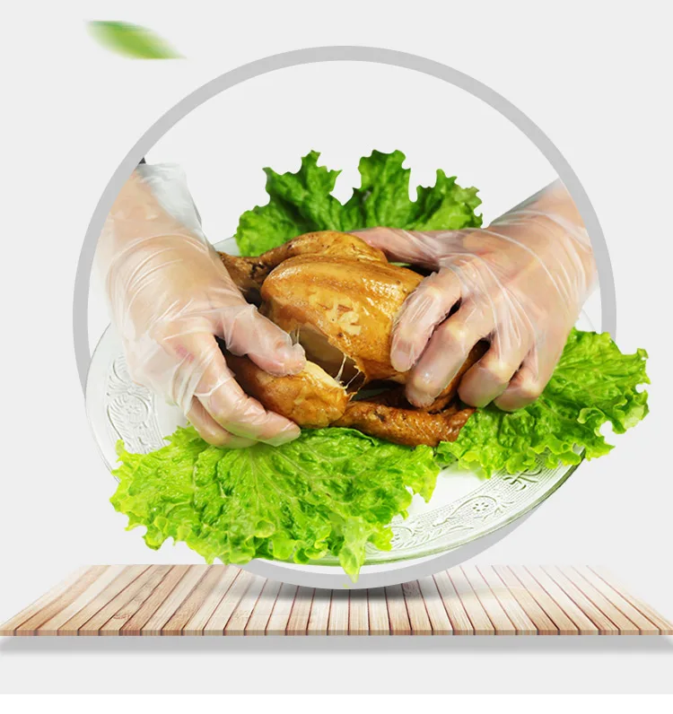 100pcslot Disposable Gloves Thick Food Grade TPE Plastic Protective Gloves for Home Family kitchen Catering industry Working (2)