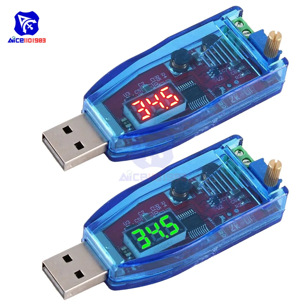 

LED DC-DC 5V to DC 1-24V Adjustable Potentiometer USB Step Up/Down Buck Boost Converter Power Supply Voltage Regulator Module