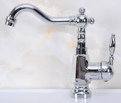 Polished Chrome Brass Swivel Spout One Hole/Handle Kitchen/Bar Bathroom Sink Faucet Hot&Cold Mixer Tap anf926