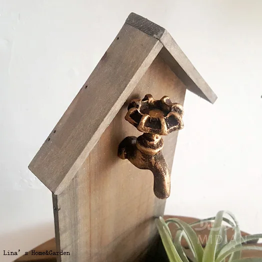 faucet handcrafted vintage wooden wall flower boxes (3)