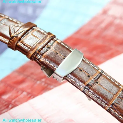 24mm Great Brown All Genuine Leather Unisex Watch Band Straps WB1037A24GB