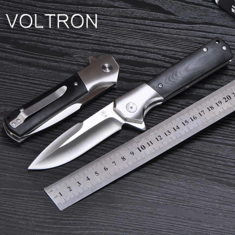 VOLTRON V20 Folding Knife 440C Blade Steel Head G10 Handle Tactical Survival Camping Hunting Knife Assisted Folding Army Knife VOLTRON V20 Folding Knife 440C Blade Steel Head G10 Handle Tactical Survival Camping Hunting Knife Assisted Folding Army Knife
