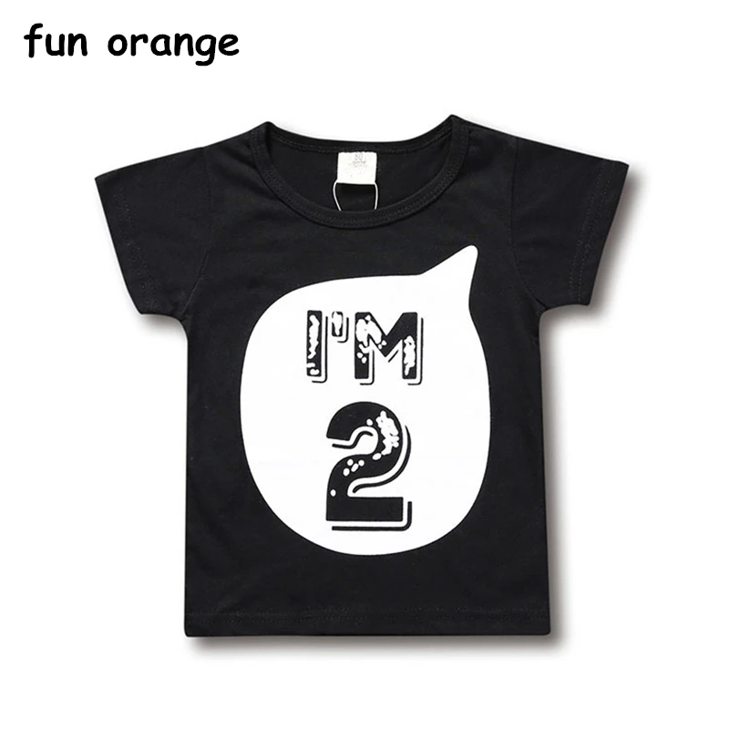 

Fun Orange Children's T-shirts For Baby Girls Boys Birthday Age Shirts Summer Clothes Kids T-Shirt Toddlers Tee Tops 0-6 years