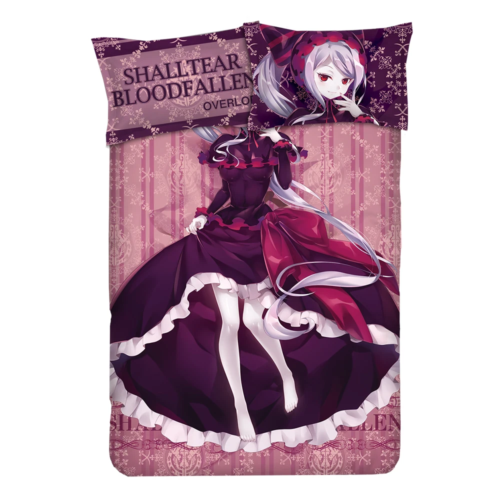 Overlord shalltear bloodfallen постельное белье с аниме простыни комплекты постельного белья покрывало наволочка чехол 4 шт