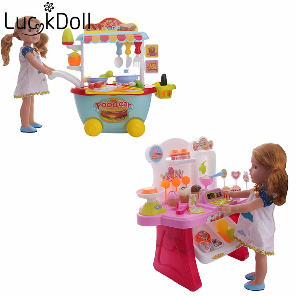 Luckydoll аксессуары для кукол тележка мороженого корзина еды подходит 14 5 дюймов