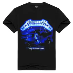 Для мужчин/для женщин рок группа «Металлика» футболка ride the lightning футболки летние футболки футболка для мужчин трэш Металл s плюс размеры