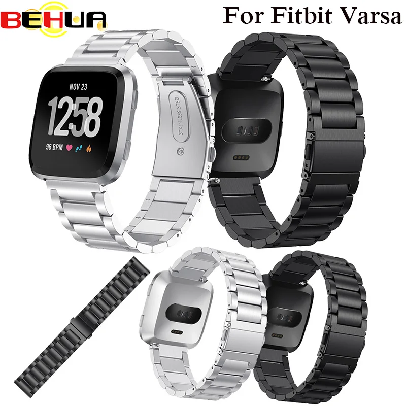 

New Metal Strap For Fitbit Versa band women strap with pin Screwless Stainless Steel Bracelet Wristbands Replacement Accessories