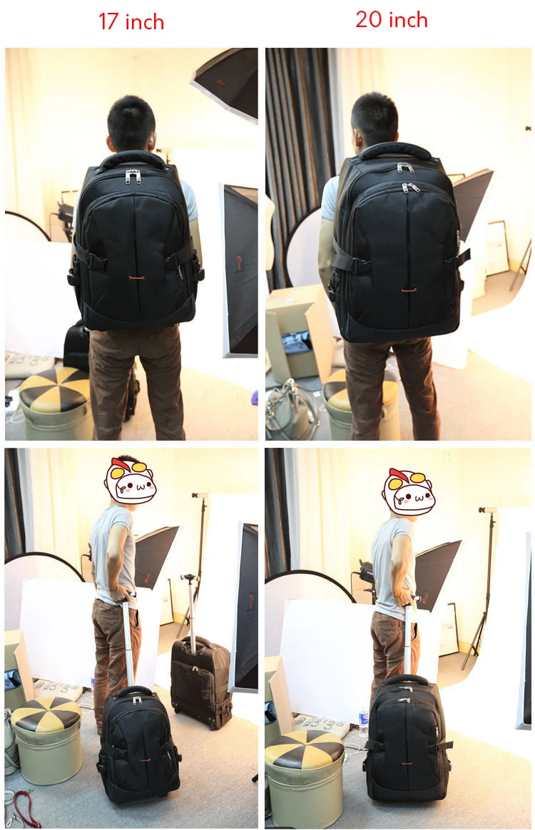 Брендовый чемодан-тележка, рюкзак для путешествий, чемодан-пансион, двойной мужской женский рюкзак на колесиках 1" 20" дюймов