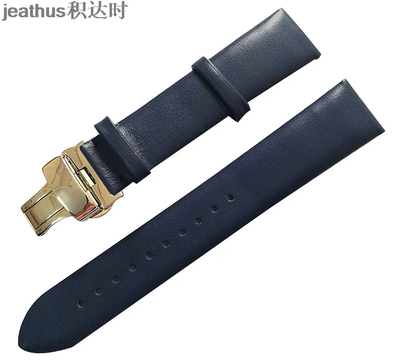 Ремешок для часов jeathus для Armani AR1647 1648 1674 0386 0398 0399 0382 ремешок для часов из натуральной кожи браслет, 16, 18, 20, 22 мм, ремешок для наручных часов - Цвет ремешка: Blue Silver