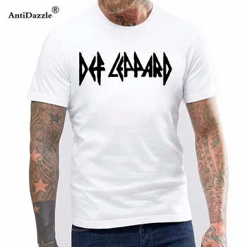 2017 Fashion funny casual Man Tops tees Def Leppard Logo T Shirt and Exclusive Stickers Men's Shirts Men Clothes Novelty Cool