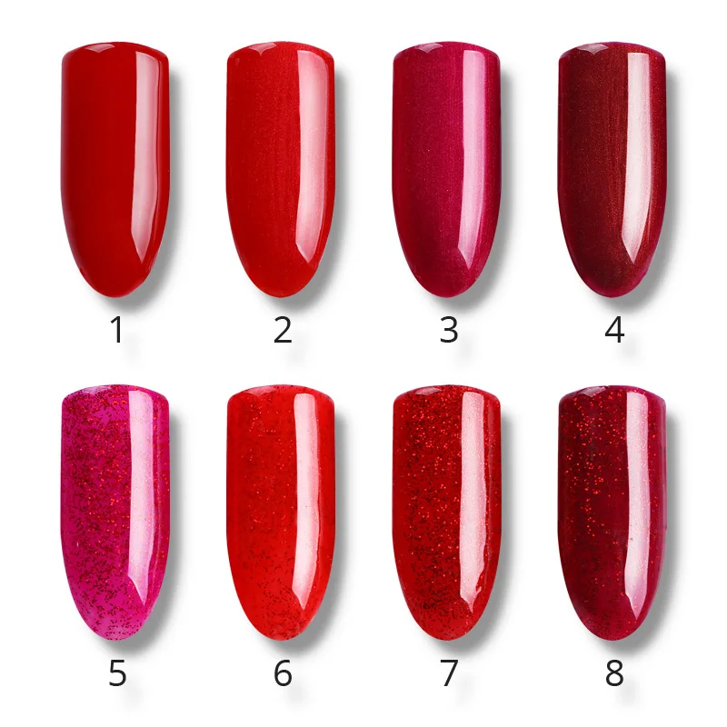 BORN PRETTY Red Series Блестящий Гель лак для ногтей 10 мл Сияющий личная гигиена маникюра