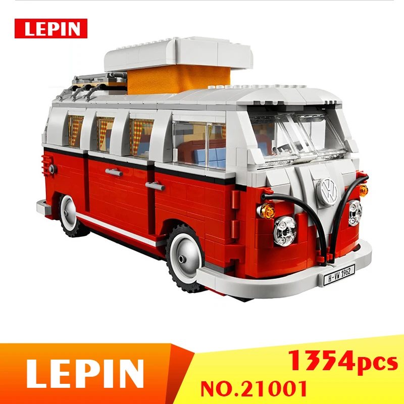 

21001 1354pcs Technic Series Volkswagen T1 Camper Van Model Building Blocks Bricks Toys Compatible 10220 for Children