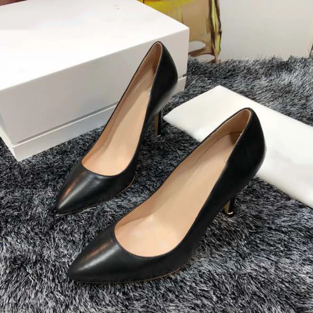 

Stkehidba Women's Pumps Genuine Leather Cow Suede Classic Shoes Thin Heel Slip-on Ladies Shoes Female Sexy High Heel Pumps