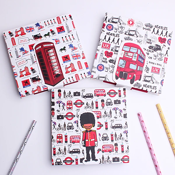 

1PC 14x14cm British style square hard-face notebooks 110 Sheets Diary notebook School stationery Office zakka supplies (ss-1662)