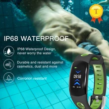 Изогнутым дисплеем сенсорный экран Водонепроницаемый IP68 Фитнес трекер Смарт-браслет Для женщин Для мужчин монитор сердечного ритма браслет
