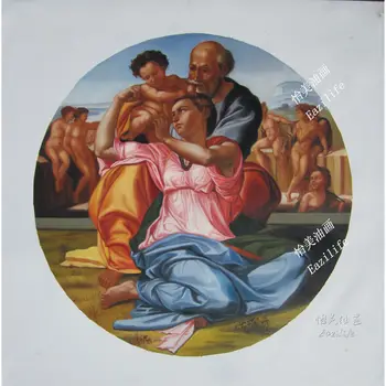 

Oil painting Religious Museum Quality Painting Reproduction Famous Handmade high quality Michelangelo The Holy Family
