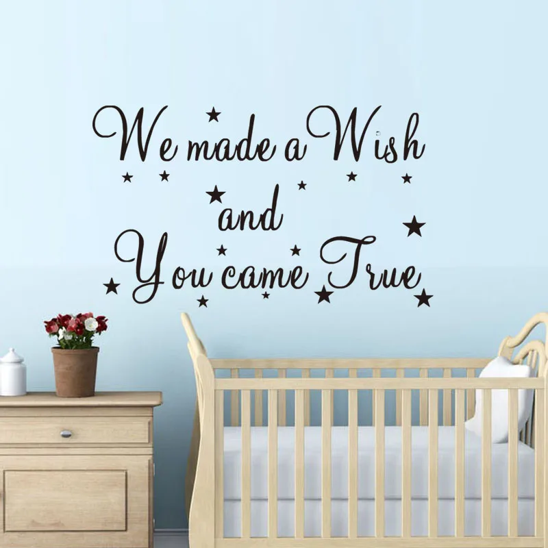 We Made A Wish And You Came True Quotes We Made A Wish And You Came True Baby Room Wall Stickers Quotes DIY