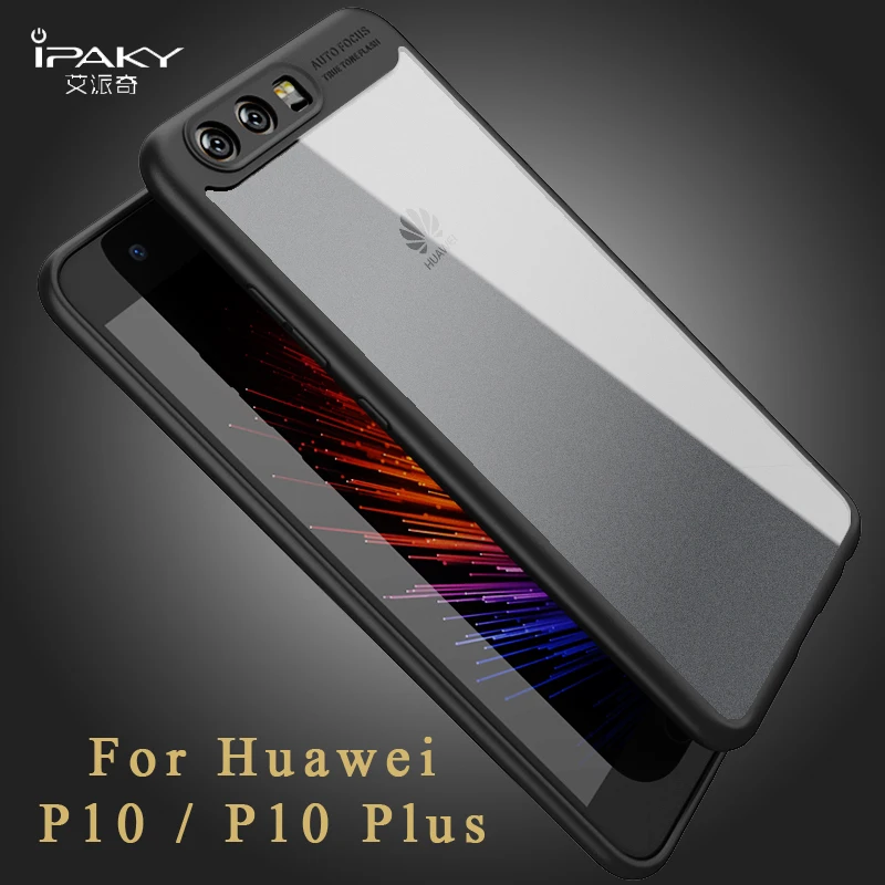 

Original ipaky Brand huawei p10 case Silm design huawei p10 plus Silicone Frame + transparent phone cover For huawei p 10 cases
