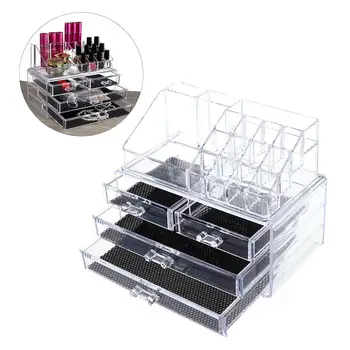 

4-Drawer Cosmetic Organizer Makeup Organizer Storage Box Holder Acrylic Makeup Drawer Organizer Box