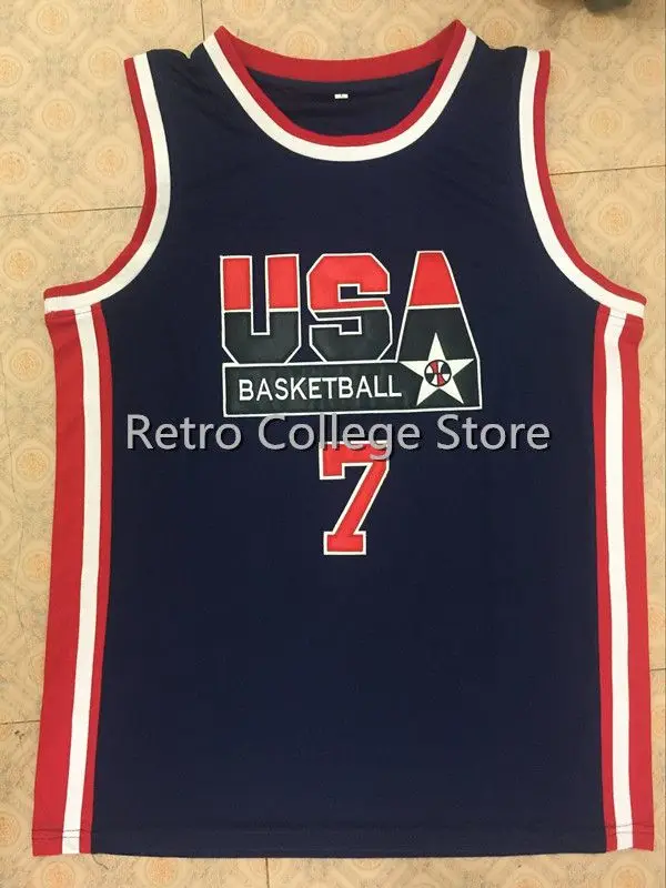 

6 Patrick Ewing #7 Larry Bird 1992 TEAM USA basketball jersey Embroidery Stitched Customize any name and number