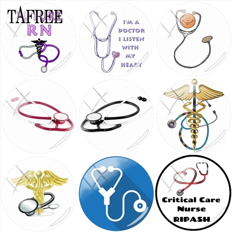 TAFREE Nurses Doctors Stethoscope Medical Scepter Picture 25mm DIY