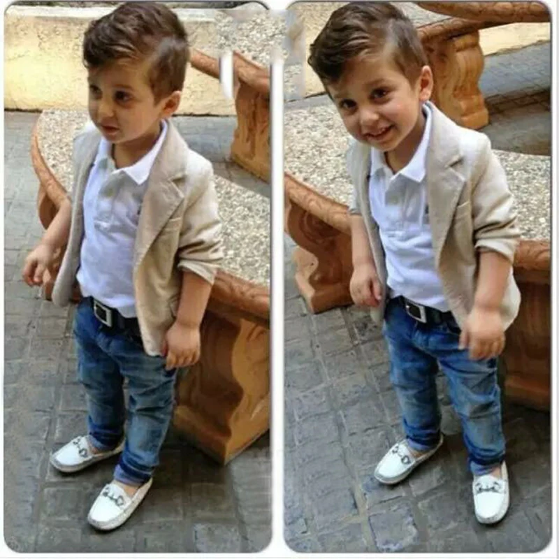 

casual Children's clothing sets spring/autumn baby boy clothing sets Boy suit cotton Kids outerwear/coats+shirts+jeans3pc DT0240
