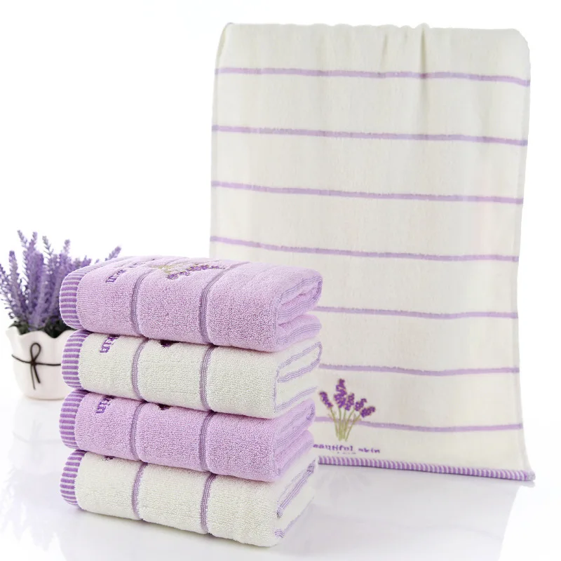 free shipping wholesale face towel 100 cotton Lavender wash towel soft