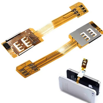 

1PC Smartphone SIM Card Adapter For iPhone 5/6 Portable Dual SIM Card Adapter Converer Single Standby Flex Cable Ribbon