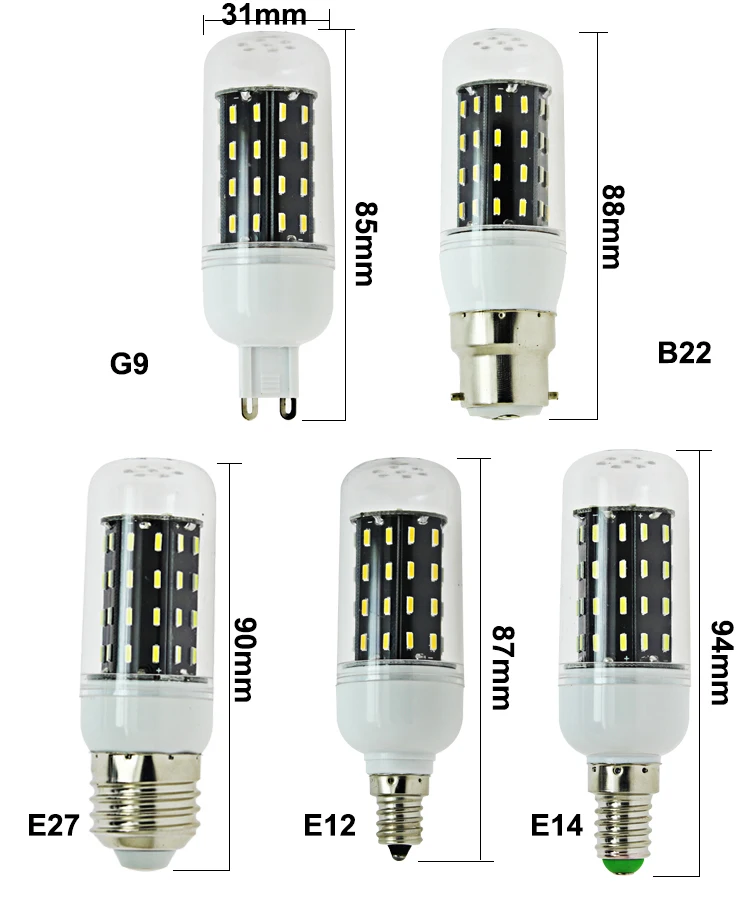 10X lampadine светодио дный E12 e14 E27 GU10 B22 G9 5 Вт Кукуруза лампа 110 V 220 V Прожектор супер яркий энергосбережения light 3000 К 6000 К