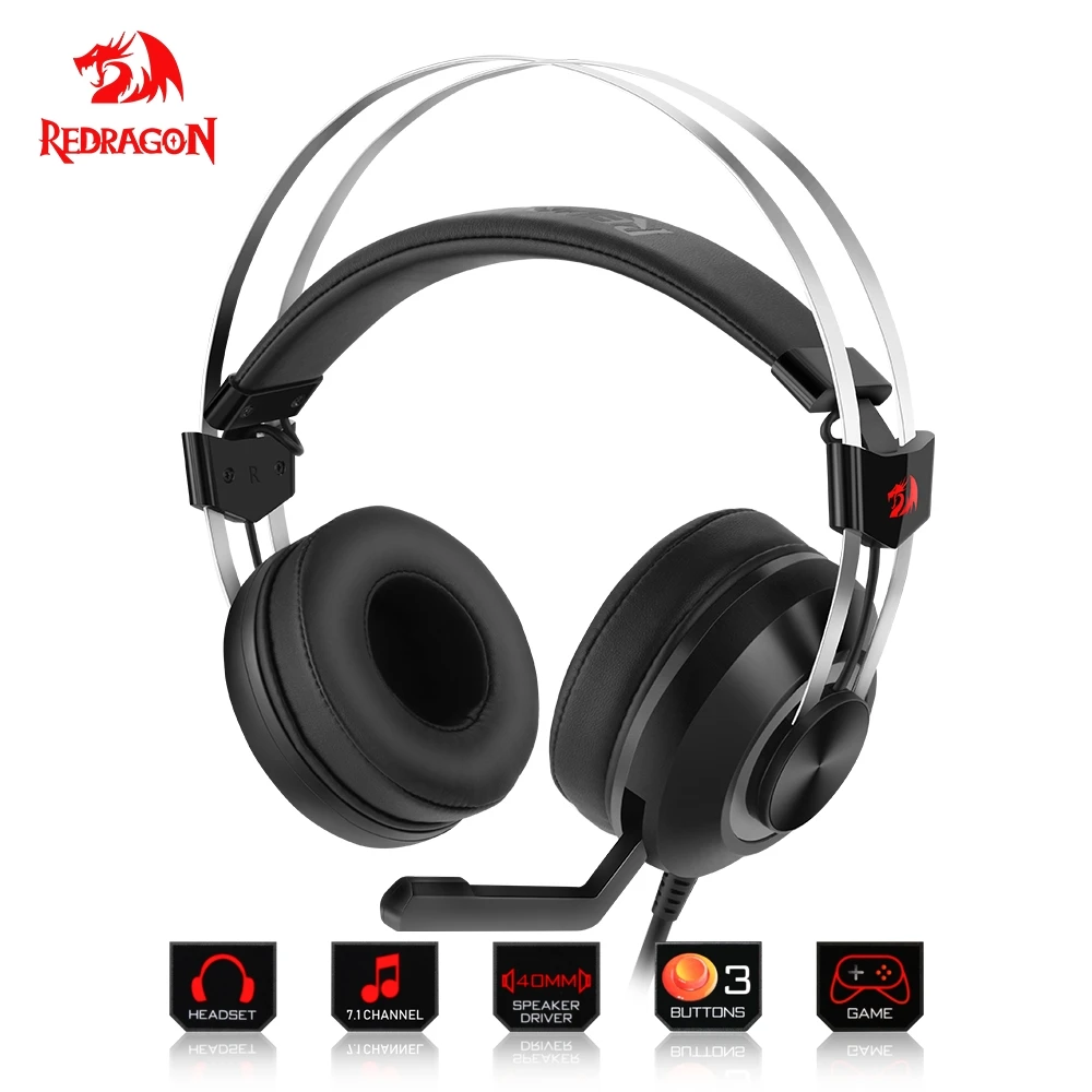 Redragon 7.1 Channel Virtual USB Surround Sound Gaming Headphones Headset wired gamer Breathing backlight Earphone Microphone Redragon 7.1 Channel Virtual USB Surround Sound Gaming Headphones Headset wired gamer Breathing backlight Earphone Microphone