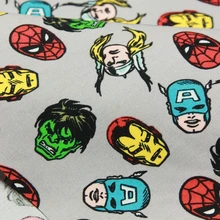 50x140 см, Мстители, Халк, Железный человек, Мстители, паук, хлопковая ткань для шитья, толстая четверть, лоскутное шитье, рубашка, шляпа для мальчиков