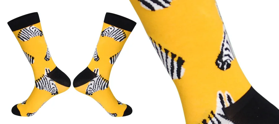 LIONZONE бренд Happy Socks для женщин/мужчин унисекс британский стиль Фламинго Зебра Миньоны Новинка художественная носки для влюбленных подарок