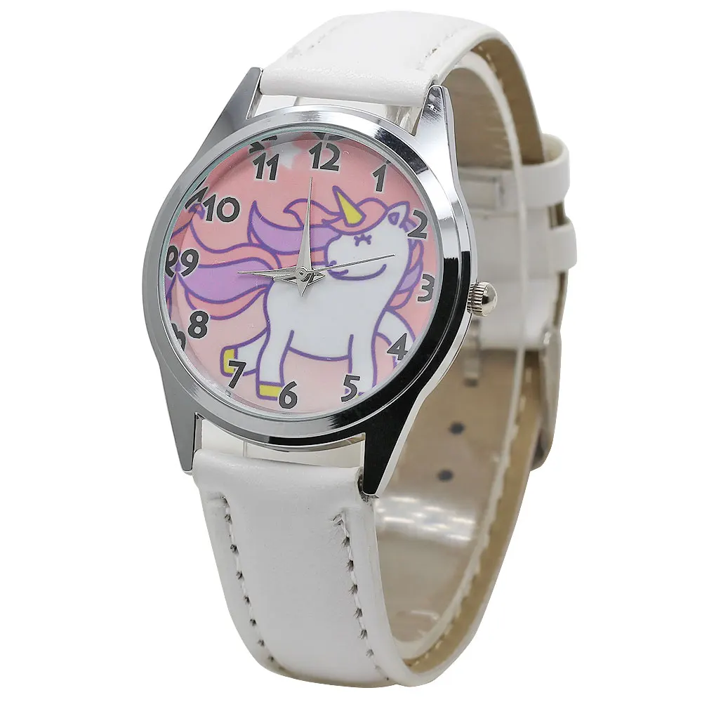

2018 Hot Watch Fashion Cute Unicorn Cartoon Girl Boy Child Quartz Watch Waterproof SportS Leather Watch Women Baby Watch Gift