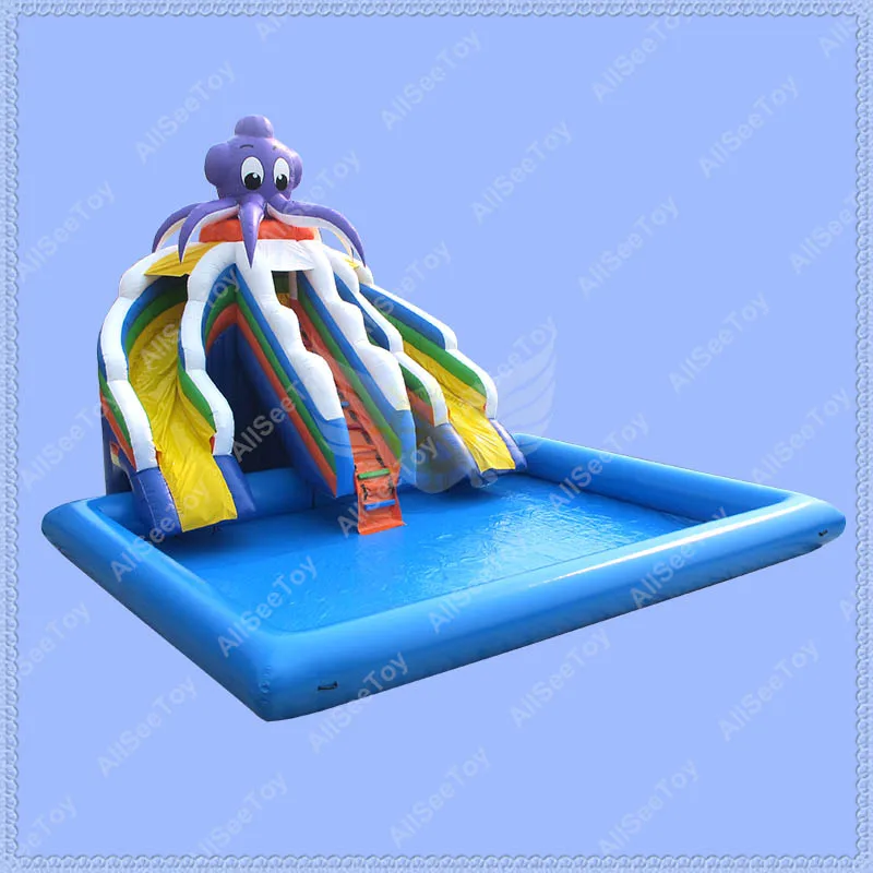 

Commercial PVC Tarpaulin Inflatable Slide with Big Pool, Giant Inflatable Water Slide, Inflatable Pool Slide