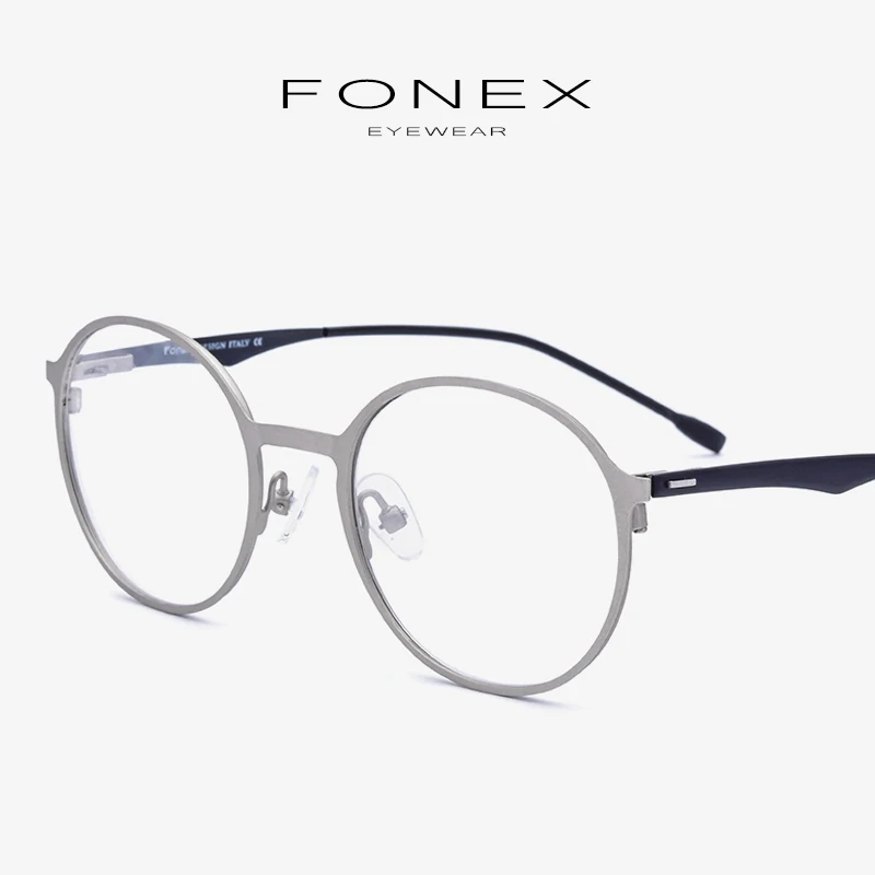

Round Alloy Eyeglasses Frame Men Ultralight Prescription Myopia Optical Glasses Frame Women Retro Korean Screwless Eyewear 8821