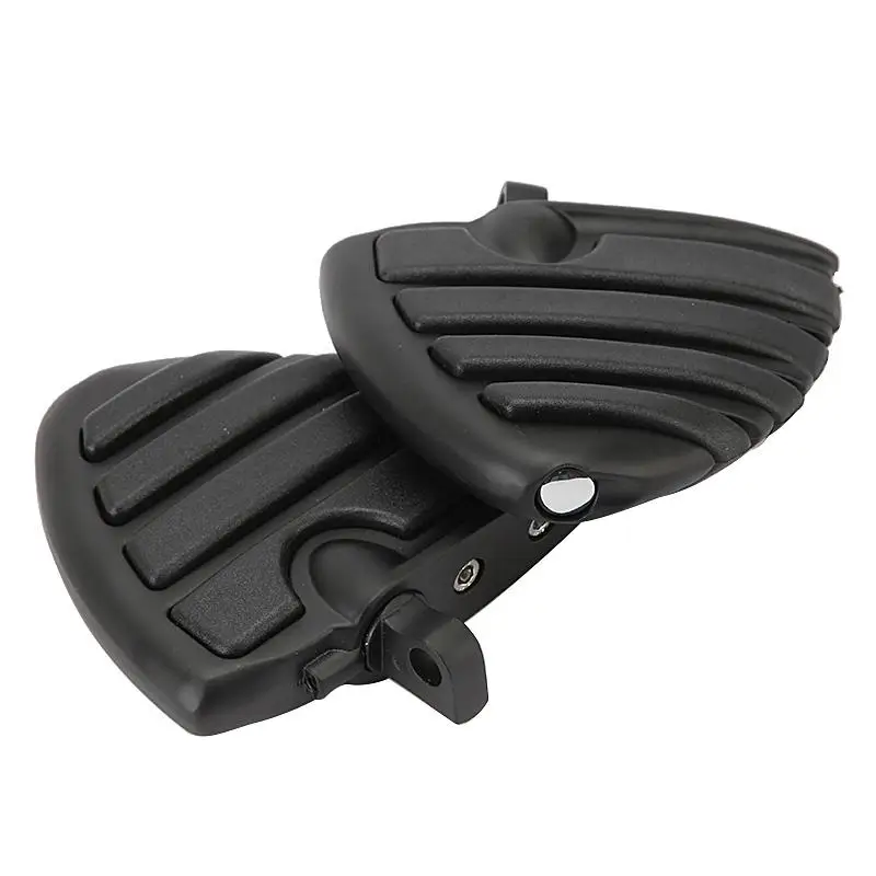 

A Pair Black Motorcycle Brake Pedal Pad Cover  Billet Aluminum Skid Proof Rubber Foot Pegs For Harley