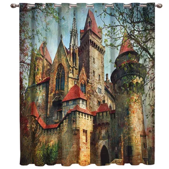 

European Retro Style Castle Window Treatments Curtains Valance Window Curtains Dark Living Room Curtain Rod Curtains Kitchen Bed