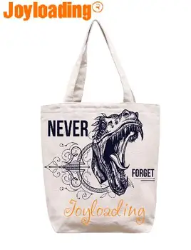 

Joyloading Home Creative Cartoon Dinosaur Design Reusable Grocery Tourists Shopping Bag Zipper Closure Foldable Tote Bag