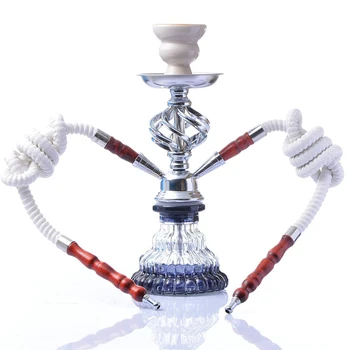 

New Style Glass Hookah Shisha Smoking Shishas Double Water Pipe Hose Remote Complete Set Tobacco for Hookah Bowl Chicha