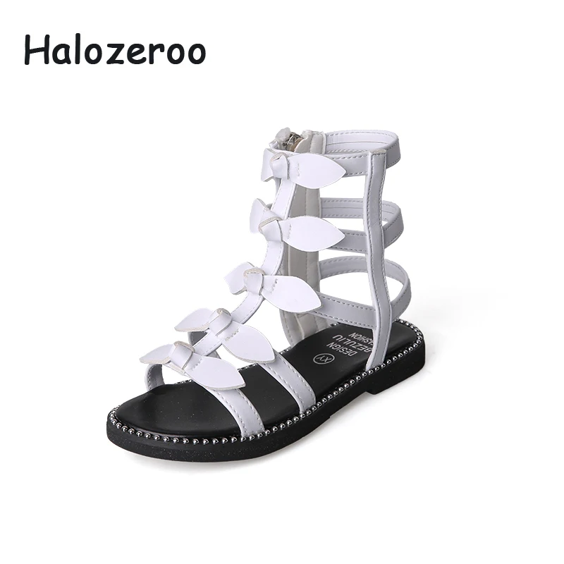 

Summer 2019 New Kids Bow Gladiator Sandals Children Princess Shoes Baby Girls Pu Leather Fashion Sandals Soft Brand Black Shoes