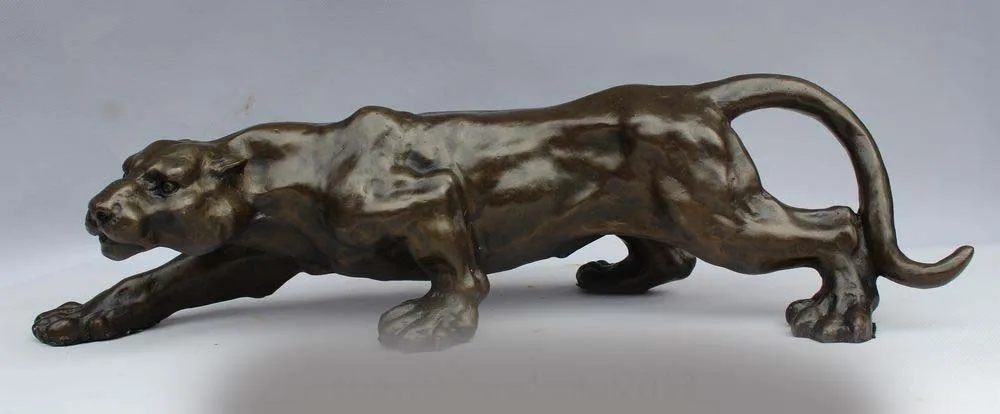 

China Bronze Copper Sculpture Home Decoration Auspicious Cheetah Leopard Statue