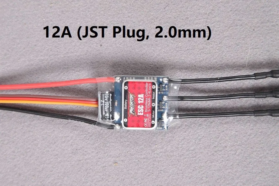 FMS ESC контроль скорости брушелесс 6A 12A 20A 40A 50A 60A 80A 85A 100A 130A Хищник RC модель самолета Avion запчасти - Цвет: 12A (JST Plug 2.0mm)