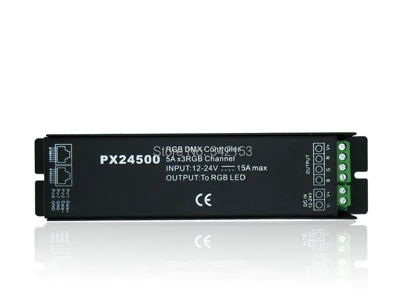 

DMX-512 RGB IR LED Controller Decoder 3CH DC12-24V 15A PX24500 For RGB LED Strip Portable Lighting Accessories