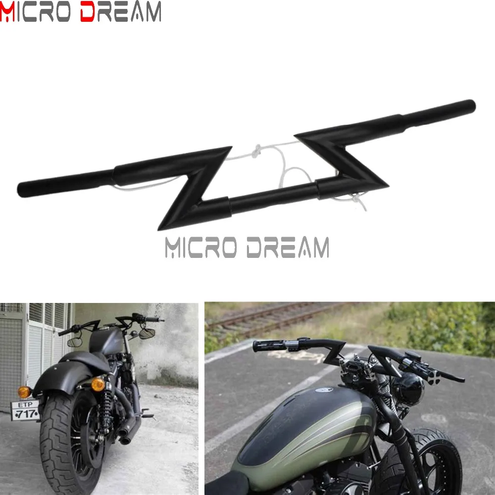 " 25 мм мотоцикл Драг Руль Ручка Z Bars матовый черный Универсальный руль для Kawasaki Harley Dyna Softail Кафе Racer