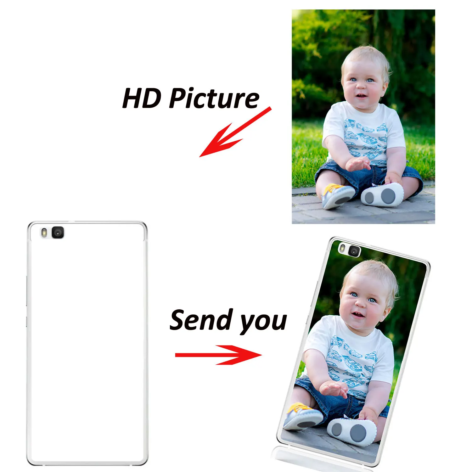 

Custom Case For Huawei P8 Lite 2017 P9 P10 Plus Y5 Y6-II Nova Honor 7 8 9 Phone DIY Print Case Clear Soft TPU Fitted Cases