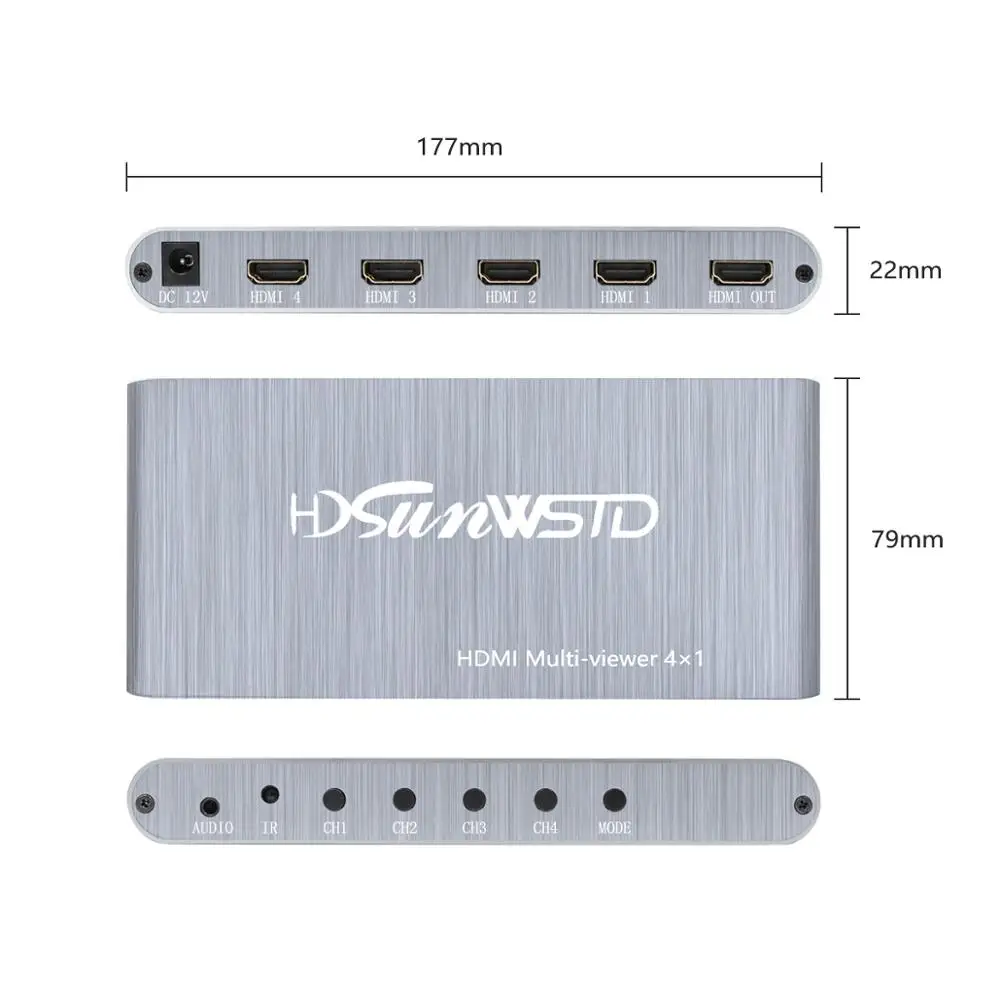 HDMI 4x1 Мульти просмотра Full 1080p Switcher бесшовный мультивьюер переключатель