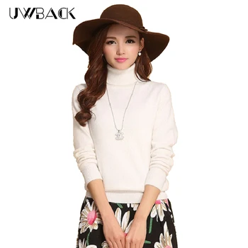 

Uwback 2017 Winter Pullover Sweater Women Plus Size 2XL Turtleneck Knit Sweater Poncho Autumn 100% Cashmere Pull Femme CBB269